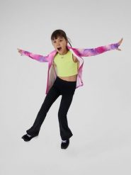 4F Legginsy sportowe z rozszerzanymi nogawkami dziewczęce - czarne 134/140 (8-10 lat). Czarne legginsy dla dziewczynek 4f, bez wzorów, z materiału. Za 89.99 zł.