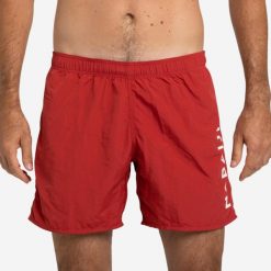 Second Life - Szorty pływackie męskie Nabaiji 100 Basic - Stan Doskonały. Czerwone krótkie spodenki sportowe męskie NABAIJI, m, bez wzorów, z materiału, do pływania. Za 33.99 zł.