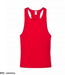 JHK - Sportowo-plażowy t-shirt bez rękawków czerwony XL. Czerwone t-shirty męskie JHK, m, bez wzorów, sportowe, bez kołnierzyka. Za 20.48 zł.