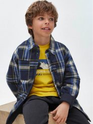 Mayoral Koszula 7.184 Granatowy Regular Fit. Niebieskie koszule dla chłopców Mayoral, bez wzorów, z bawełny, bez kołnierzyka, bez ramiączek. Za 189.99 zł.