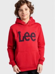 Lee Bluza LEE0008 Czerwony Regular Fit. Czerwone bluzy dla chłopców Lee, bez wzorów, z bawełny, bez ramiączek, bez kaptura. Za 139.99 zł.