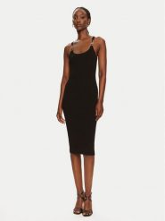 MICHAEL Michael Kors Sukienka dzianinowa MT482IL33D Czarny Slim Fit. Czarne sukienki damskie MICHAEL Michael Kors, l, bez wzorów, z dzianiny, bez kołnierzyka, bez ramiączek. Za 719.99 zł.