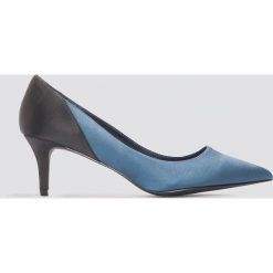 NA-KD Shoes Satynowe czółenka na średnim obcasie - Blue. Niebieskie czółenka damskie NA-KD Shoes, z satyny. W wyprzedaży za 42.59 zł.
