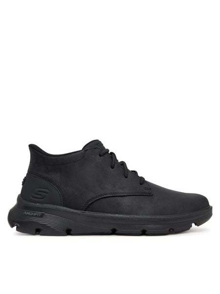 Skechers Trzewiki Arch Fit Garza 205514 BBK Czarny. Czarne botki męskie Skechers, bez wzorów, bez zapięcia. Za 449.99 zł.