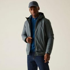 Kurtka męska przejściowa przeciwdeszczowa Winsar. Niebieskie kurtki męskie Regatta, m, bez wzorów, z puchu, trekkingowe. W wyprzedaży za 262.49 zł.