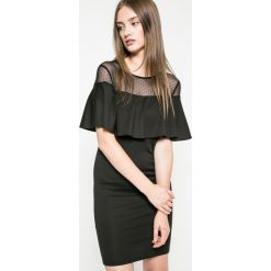 Kiss my dress - Sukienka. Szare sukienki damskie Kiss My Dress, z dzianiny, eleganckie, z okrągłym kołnierzem. W wyprzedaży za 69.90 zł.