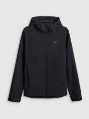 4F Kurtka softshell wiatroodporna membrana 5000 męska - czarna XXL. Czarne kurtki męskie 4f, m, bez wzorów, z softshellu, bez kaptura. Za 299.99 zł.