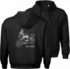 Topslang Bluza z kapturem motocyklowa z motocyklem na motor BMW GS 1300 Adventure męska czarna XL. Czarne bluzy męskie Topslang, m, bez wzorów, z kapturem. Za 189.90 zł.
