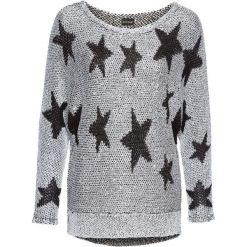 Sweter dzianinowy bonprix srebrno-czarny. Swetry damskie marki bonprix. Za 44.99 zł.