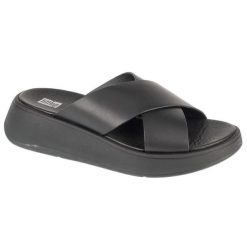 Buty FitFlop F-Mode Flatform FW5-090 czarne. Czarne klapki damskie bez wzorów, casualowe, bez obcasa, na platformie. Za 476.81 zł.