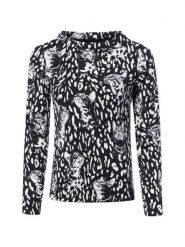 Marc Cain koszulka z długim rękawem Kobiety Bawełna czarny, 44. Czarne t-shirty damskie Marc Cain, bez wzorów, z bawełny, bez kołnierzyka. Za 949.95 zł.