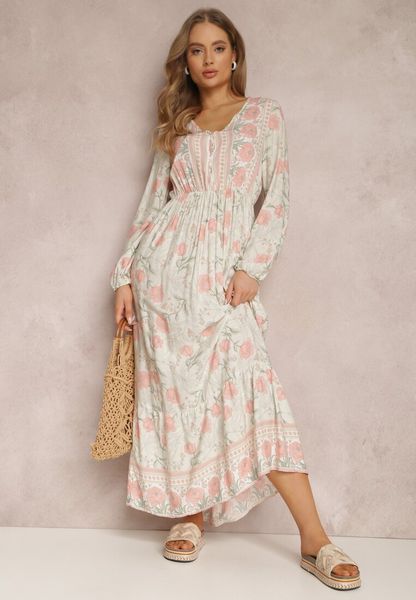 Miętowa Sukienka Hyrope. Zielone sukienki damskie Renee, l, bez wzorów, z wiskozy, klasyczne, bez kołnierzyka, bez ramiączek, maxi, koszulowe. Za 119.99 zł.