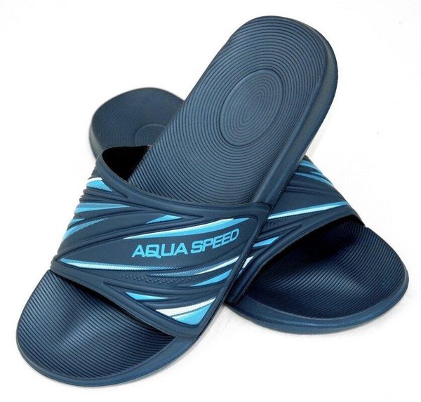Klapki basenowe męskie Aqua Speed Idaho. Niebieskie klapki męskie Aqua-Speed, z materiału. Za 57.99 zł.
