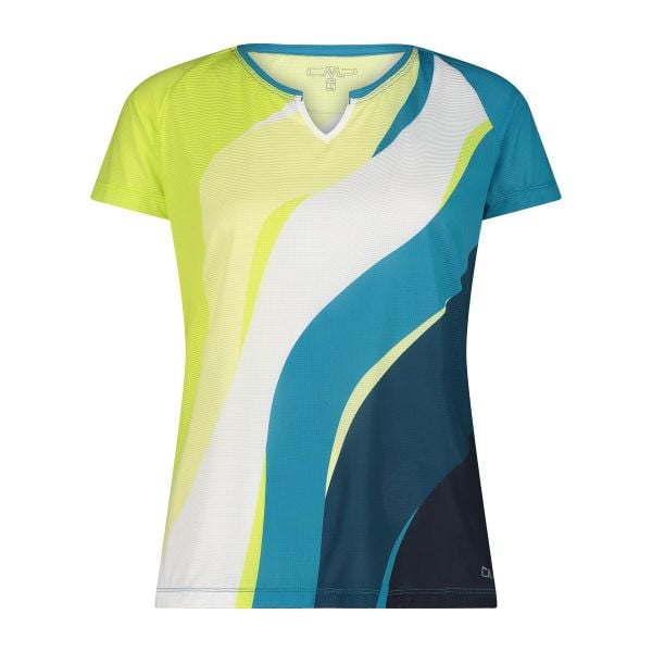 Koszulka damska turystyczna CMP 35N6666. Zielone koszulki sportowe damskie CMP, m, bez wzorów, bez kołnierzyka, bez ramiączek. W wyprzedaży za 89.99 zł.