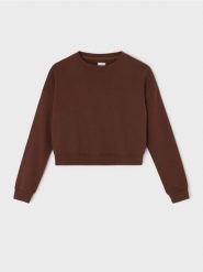 Bluza crewneck regular - brązowy. Brązowe bluzy sportowe damskie Sinsay, l, bez wzorów, bez kaptura. Za 29.99 zł.