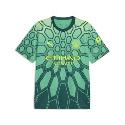 Męska koszulka bramkarska Manchester City 26/27 PUMA. Zielone koszulki sportowe męskie Puma, m, bez wzorów, z materiału, bez kołnierzyka, bez ramiączek, do piłki nożnej. Za 429.00 zł.