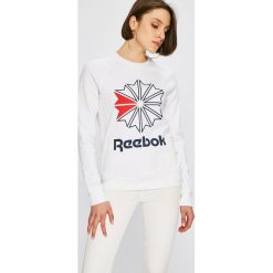 Reebok Classic - Bluza. Szare bluzy damskie Reebok Classic, z nadrukiem, z bawełny. W wyprzedaży za 149.90 zł.