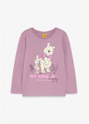 Bluzka z długim rękawem z motywem Winnie The Pooh, z czystej bawełny. Fioletowe t-shirty i topy dla dziewczynek bonprix, bez wzorów, z bawełny, bez ramiączek. Za 64.99 zł.