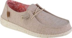 HEY DUDE Hey Dude Wendy Chambray 40058-2BK Beżowe 39. Brązowe trampki i tenisówki damskie Hey dude, bez wzorów, bez zapięcia. Za 305.99 zł.