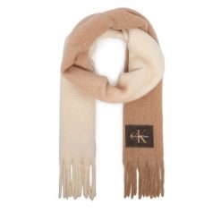 Szalik Calvin Klein. Brązowe szaliki i chusty damskie Calvin Klein, bez wzorów. Za 329.99 zł.
