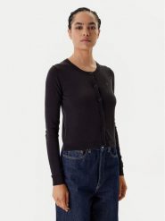 Tommy Jeans Kardigan Essential DW0DW20976 Czarny Regular Fit. Czarne kardigany damskie Tommy Jeans, m, bez wzorów, z bawełny, bez kołnierzyka, bez ramiączek, bez kaptura. Za 279.99 zł.