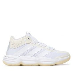 Buty halowe adidas. Białe obuwie sportowe damskie Adidas, bez wzorów. Za 479.99 zł.