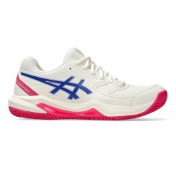 Damskie buty do tenisa Asics Gel-Dedicate 8 Clay. Białe obuwie sportowe damskie Asics, bez wzorów, tenisowe. Za 333.50 zł.