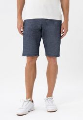 Lekkie krótkie spodenki P-TONET. Niebieskie szorty męskie Volcano, l, z aplikacjami, z bawełny. Za 149.99 zł.