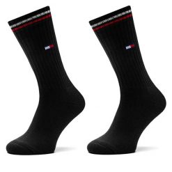 Skarpety długie Tommy Hilfiger. Czarne skarpety damskie Tommy Hilfiger, bez wzorów. Za 59.99 zł.