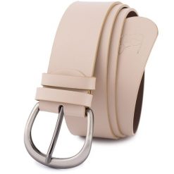 Pasek skórzany BELTIMORE r.105-120 cm D88 beżowy. Brązowe paski damskie bez wzorów. Za 49.90 zł.