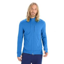 Bluza turystyczna rozpinana męska Icebreaker Quantum III LS Zip. Niebieskie bluzy męskie Icebreaker, m, bez wzorów, z wełny, bez kaptura. W wyprzedaży za 687.90 zł.