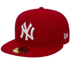 Czapka z daszkiem męska New York Yankees MLB Basic Cap. Czerwone czapki i kapelusze męskie New Era, bez wzorów, z poliesteru. Za 214.50 zł.