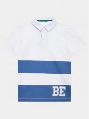 United Colors Of Benetton Polo 3BL0C300W Biały Regular Fit. Białe t-shirty dla chłopców United Colors Of Benetton, bez wzorów, z bawełny, bez ramiączek. Za 79.99 zł.