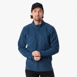 Bluza polarowa turystyka męska Swedemount Lofoten Fleece. Niebieskie bluzy męskie SWEDEMOUNT, m, bez wzorów, z polaru, bez kaptura, narciarskie. Za 199.99 zł.