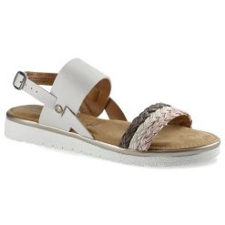 Białe Sandały Tamaris Damskie Stylowe Buty Letnie. Białe sandały damskie Tamaris, bez wzorów, bez obcasa, bez zapięcia. Za 159.00 zł.