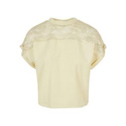 Damska koszulka z koronki Urban Classics Oversized GT. Żółte koszulki sportowe damskie Urban Classics, bez wzorów, z koronki, bez kołnierzyka, bez ramiączek. Za 183.50 zł.