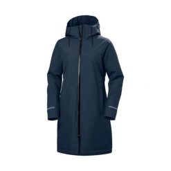 Płaszcz damski z kapturem Helly Hansen Aspire. Niebieskie płaszcze damskie Helly Hansen, s, bez wzorów, z materiału, eleganckie, długie, z kapturem. Za 580.15 zł.