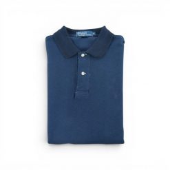 Second life - Polo Ralph Lauren koszulka męska z krótkim rękawem - Jak nowy. Niebieskie koszulki polo męskie Ralph Lauren, l, bez wzorów, z tkaniny, klasyczne, bez ramiączek. Za 127.76 zł.