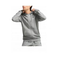 Bluza Męska Puma Z Kapturem Na Zamek Sportowa Szara Basic. Szare bluzy męskie Puma, m, bez wzorów, z kapturem. Za 229.00 zł.
