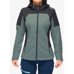 Kurtka softshell damska CMP Larisa. Zielone kurtki damskie CMP, bez wzorów, z softshellu, bez kaptura. Za 314.99 zł.