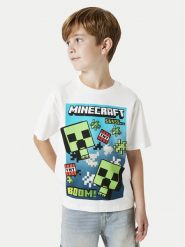 NAME IT T-Shirt Minecraft 13240871 Biały Standard Fit. Białe t-shirty dla chłopców Name it, bez wzorów, z bawełny, bez ramiączek. Za 79.99 zł.