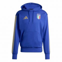 Bluza Adidas Sport Figc Dna Dorośli. Niebieskie bluzy męskie Adidas, s, bez wzorów, z bawełny, z kapturem, do biegania. Za 335.20 zł.