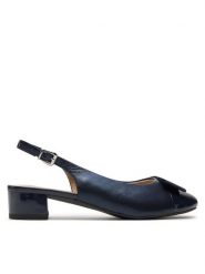 Caprice Czółenka 9-29502-42 Granatowy. Niebieskie czółenka damskie Caprice, bez wzorów, ze skóry, bez obcasa, bez zapięcia. Za 223.99 zł.