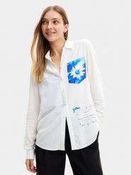 Desigual Koszula Genova 24SWCW21 Biały Regular Fit. Białe bluzki damskie Desigual, l, bez wzorów, z wiskozy, bez kołnierzyka, bez ramiączek. Za 209.99 zł.