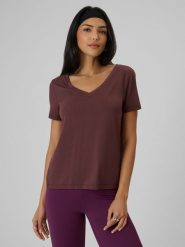 4F T-shirt regular z modalem damski - brązowy S. Brązowe t-shirty damskie 4f, l, bez wzorów, z dzianiny, bez kołnierzyka. Za 79.99 zł.