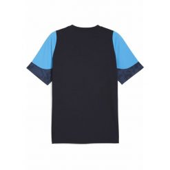 Męska koszulka treningowa Olympique Marsylia PUMA New Navy Bleu Azur Blue. Niebieskie koszulki sportowe męskie Puma, l, w ażurowe wzory, bez kołnierzyka, bez ramiączek, do piłki nożnej. Za 219.00 zł.