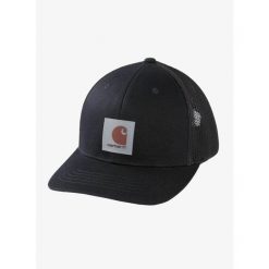Czapka z daszkiem Carhartt Twill Mesh-Back Logo Patch Cap - black. Czarne czapki i kapelusze męskie Carhartt, bez wzorów, z meshu, sportowe. Za 124.99 zł.