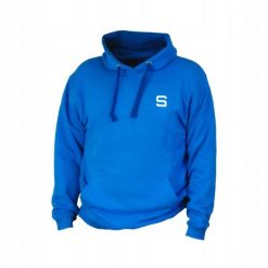 Bluza męska Siver. Niebieskie bluzy sportowe męskie SIVER, l, bez wzorów, z bawełny, z kapturem. Za 148.27 zł.