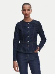 Rinascimento Kurtka jeansowa CFC0129939003 Granatowy Slim Fit. Niebieskie kurtki damskie Rinascimento, s, bez wzorów, z bawełny, bez kaptura. Za 624.99 zł.
