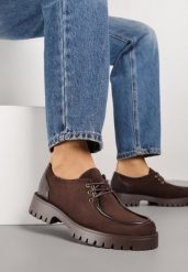 Brązowe Sznurowane Półbuty Mokasyny w Żeglarskim Stylu Charnys. Brązowe mokasyny damskie Born2be, bez wzorów, z jeansu, klasyczne, bez obcasa, bez zapięcia. Za 119.99 zł.